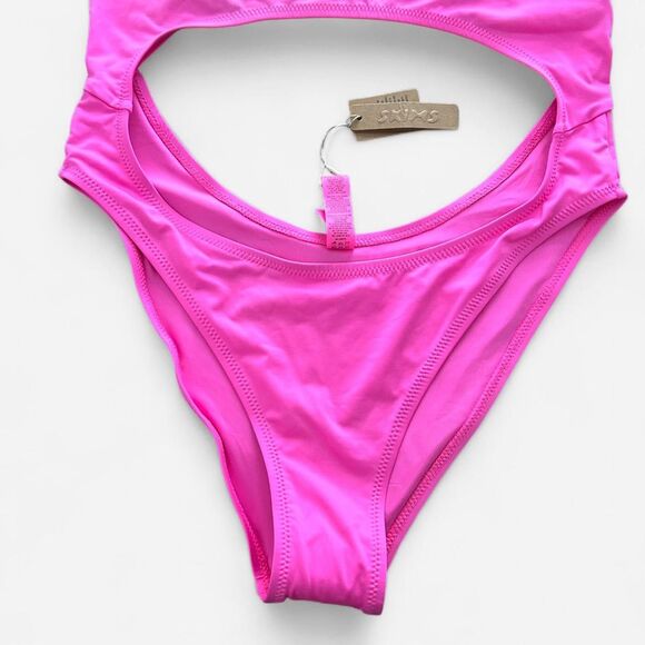 skims taffy hot pink cutout monokini one piece swimsuit bikini M - Picture 5 of 8